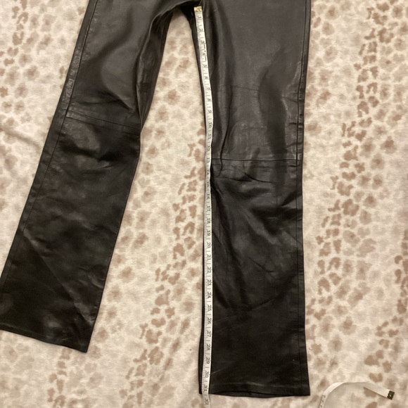 Hudson Outerwear Black Leather Motorcycle Pants, Size 6 - Picture 7 of 11